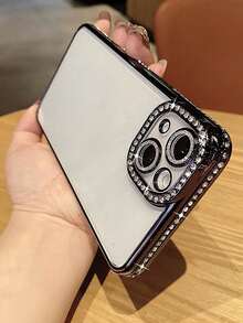 奢华电镀闪钻手机壳，兼容 17/16E/15/14/13/12/11/X/XS Max/XR/Pro Plus，Galaxy A02S-A07/A12-A17/A22-A26/A32-A36/A50-A56/S20-S25，荣耀 Magic/Reno/Smart - 黑色 - 查看 6