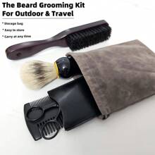 6-Piece Men's XG Shaving Kit Set, Includes Straight Razor With Micarta Handle, Beard Brush, Shaving Brush, Wooden Comb, Scissors And Storage Bag, Great Gift For Valentine's Day, Christmas, Father's Day Or Dad's Birthday