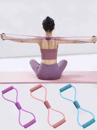 1pc Silicone Yoga Stretch Band - Universal Elastic Resistance Band For Full Body Exercises, Shoulder, Back And Arm Stretches, Non-Slip Conditioning Band For Home Fitness Exercises