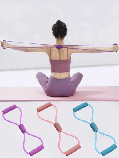 1 件硅胶瑜伽拉伸带 - 通用弹性阻力带，适合全身锻炼、肩部、背部和手臂伸展、防滑调理带，适合家庭健身锻炼