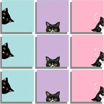 3/6/9/18 Pads Black Cat Sticky Notes Set, Pink Self-Stick Note Pads, Cute Memo Pads Super Adhesive Note Card For Cat Lover Gift, Teacher Office And School Supplies, 3x3in