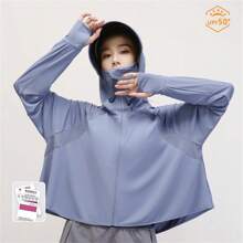 1 Set Sommer Eisseidenkapuzenschal Sonnenschutzkleidung, dünne Sonnenschutzjacke mit Sonnenhut