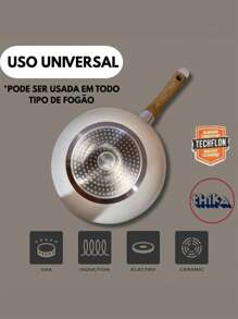 Frigideira Panela Wok Antiaderente 26 Cm Cerâmica Indução
