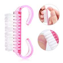 1pc/5pcs/20pcs/50pcs Small Manicure Dust Brush Handle Grip Nail Brush Cleaning Brush Nail Brush With Powder Nail Brush For Cleaning Fingernails Handle Grip Nail Brush, Fingernail Scrub Cleaning Brushes For Toes And Nails Cleaner, Random Color Nail Art Manicure Pedicure Soft Remove Dust Plastic Cleaning Nail Brushes File Tools Set - Red - View 2