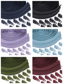 1 Conjunto = 4,50 m Zíperes + 10 Puxadores de Zíper, Zíperes de Nylon 5#, 20 Opções de Cor, Puxadores de Zíper Combinando, Adequado para Vestuário, Bolsas, Têxteis Domésticos, Almofadas, Edredons
