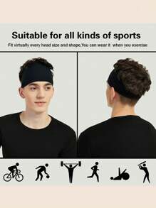 Set de 3 Diademas Deportivas para Hombres, Diademas Deportivas para Correr, Ciclismo, Baloncesto, Yoga, Entrenamiento Fitness, Unisex Elásticas