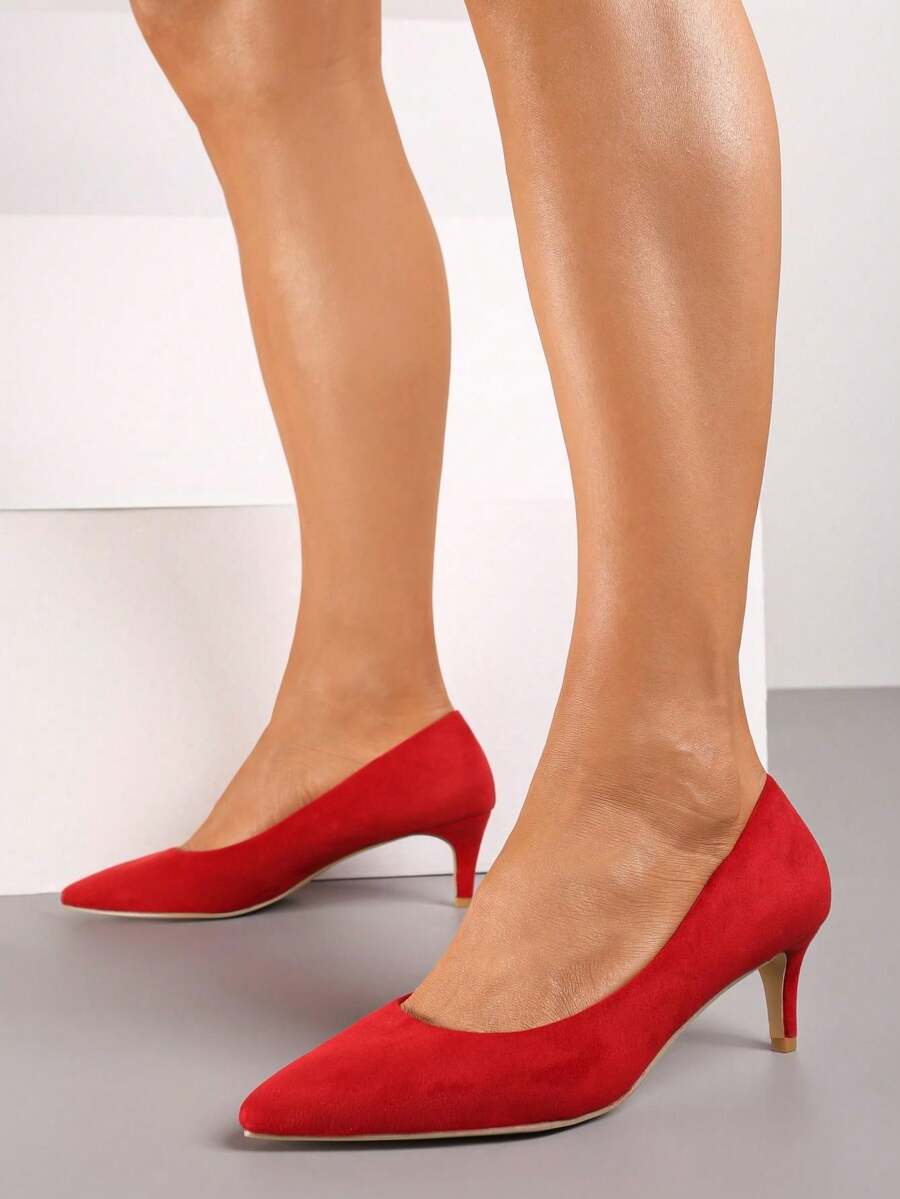 Women's Classic Pumps With Stiletto Heel - Red - View 1