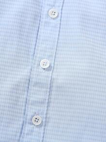 1 Stück hellblaues besticktes Dekoration Freizeithemd für Kleinkind/Kleinkind mit Langarm, modisches Hemd geeignet für Geburtstagsparty, Bankett, Taufe und Babytaufe, Frühling/Herbst