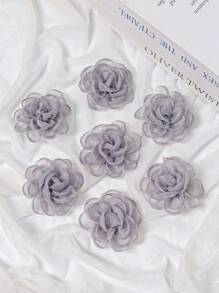 10 朵手工制作的焦边玫瑰（2.56 英寸）非常适合 DIY 新娘发饰、帽子和鞋子装饰以及手工制作的礼服装饰 - 多种颜色可选，新娘配饰制作 |0 复古花卉设计 | 蕾丝细节