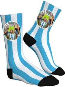1 Pair Of Customized Socks For Lovers, Customized Socks For Football Fans, Customized Socks For Fans, Customized Socks For Team Cheer, Customized Socks For Argentina Team