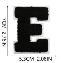 26 Remendos de Letras Termo-Aplicáveis, Letras em Chenille A-Z, Remendos Decorativos Bordados, Costuráveis Personalizados para Reparação de Roupas, Bonés, Camisas, Sapatos, Denim, Bolsas (Preto)