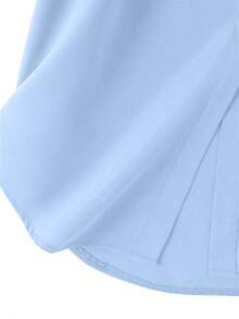 女士纯色长袖单排扣休闲衬衫 - 阿拉伯风格，朴素