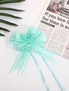 1 Pc Snow Gauze Hand-Pulled Bow Metallic Color Flower Gift Baking Package Wedding Decoration Ribbon - Multicolor - View 7