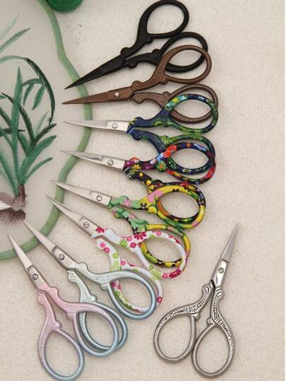 Stainless Steel Sewing Scissors Embroidery Fabric Small Scissors, Suitable For Fabric Cutting, Embroidery, Paper And Crafts, False Eyelashes, Beard, Office And Stationery Scissors.