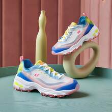 Skechers Zapatos deportivos y casuales de la serie D'LITES, tenis gruesos versátiles de colores combinados, zapatos cómodos de estilo panda - Multicolor - Ver 3