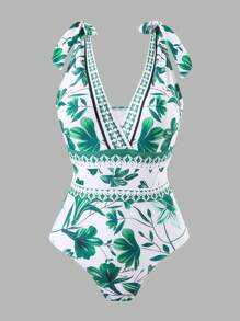 2024 New European & American Cross-Border Women One-Piece Swimsuit With Skirt, Fashionable, Slimming, Sexy Swimwear