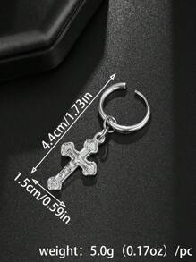 1 pièce Boucle d'oreille pendentif croix rétro en acier inoxydable pour homme