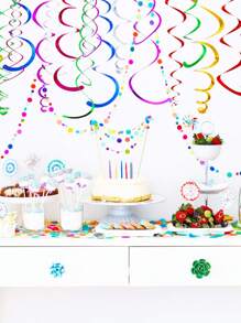 42/84 Pieces Hanging Swirls Whirls Party Decoration Streamers Decorations For Thanksgiving Day Birthday Baby Shower Graduation Wedding Celebration Tea Party