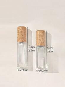 Zestaw 2 buteleczek podróżnych na perfumy z możliwością ponownego napełnienia (5 ml/10 ml/15 ml) - miniaturowe szklane butelki z drewnianą zatyczką, bez PVC i bezzapachowe, przenośny zestaw prezentowy dla kobiet, przyjaciółek, najlepszych przyjaciółek (zawiera narzędzia do napełniania)