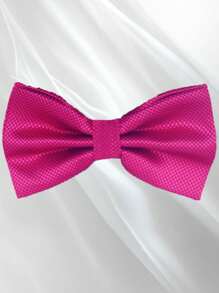 Men's Solid Color Elegant Jacquard Bow Tie, Pre-Tied Double Layer Solid Color Bowtie, Satin Formal Tuxedo Bowknot, Adjustable, Suitable For Groomsmen, Wedding, Party, Formal Events, Holiday Gift