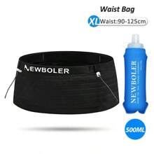 NEWBOLER Elastische Sport Hüfttasche Packung mit Startnummer Gürtel für Triathlon Marathon Radfahren Bergsteigen Hydratations Hüfttasche + 500ML weiches Wasserflasche