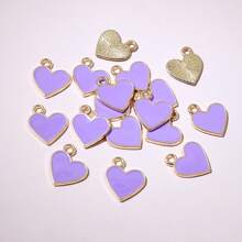 10pcs 13x11.5mm Enamel Small Cute Heart Charms Pendant DIY Jewelry Making Accessories Findings For Bracelet Earrings Keychains