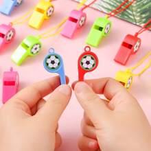 12pcs World Cup Football Whistle, Colored Whistle With Football Stickers, Match Referee Whistle, Match Cheering Whistle Props. Festival Gift Box Filling. Classroom Prize [With Hanging Rope, Random Color]