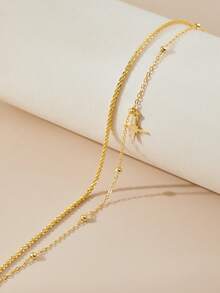 1pc 925 Silver Snowflake Double Layer Anklet, Minimalist Niche Design, Versatile For Daily, Commuting, Dating, Beach, Ideal Girlfriend Gift - style two - View 3