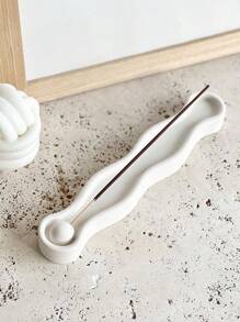 2 pièces/jeu Moule en silicone en forme de vague pour porte-encens. Moule simple pour encens, bougie, gypse, décoration maison, ornement, résine époxy, artisanat