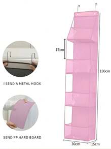 Over The Door Hanging Storage Bag, Transparent Visible Multi-Compartment Organizer Pouch For Closet, Wall, Home Organization