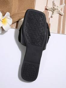 Bowknot Slide Slippers For Women, Fashion Net Celebrities Slippers, Anti-Slip Beach Sandals With Bowknot , Suitable For Outdoor Wear - Black - View 9