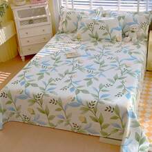 3pcs/Set Soft Skin-Friendly Printed Thickened Bedding Set, Modern Rectangular Stylish Minimalist Design Luxury Double Bed Sheet Cover With Pillowcase, Multi-Size Options Suitable For Bedroom Home All Seasons