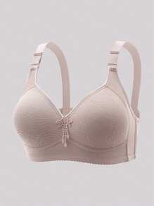 5 Peças Sutiã Feminino com Decoração de Laço de Renda, Sutiã com Sustentação e Push-Up Sem Arame, Lingerie Feminina