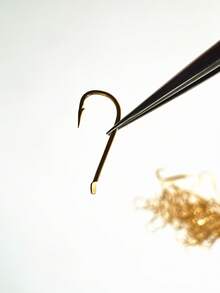 100pcs Red & Gold Barbed Micro Mini Flat Fish Hooks Size #1-#8, Fishing Accessories - Multicolor - View 6