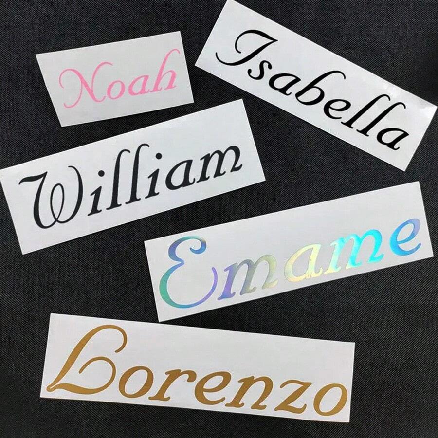 Personalized Custom Name Tag Stickers, Name Decal, Custom Decal Stickers, Name Stickers, Date Stickers, DIY Gifts, Handmade, Handwriting, Wedding Stickers, Gift Stickers. Customizable Holographic Name Stickers For Water Bottles, Lunch Boxes, Personal Items, Glass, Cups, Rolls, Balloons, Calligraphy Stickers, Gift Box Decorations, Wedding Favors, Bridesmaid Proposal Box, Multi-Functional, High-Quality, Colorful, Modern, Custom, Personalized, Unique, Customized Wall Stickers