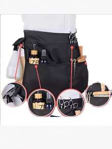 Garden Apron, Hair Stylist Tool Storage Apron, Waist Apron With Scissors Tool Pockets, Adjustable Tool Belt, Tool Apron, Chef Apron, Utility Belt Women, Teacher, Waist Apron With Pockets, Server Apron, Waist Apron For Waiters And Waitresses With Buckle, Half Apron, Cosmetology Tool Waist Bag, Hair Tools, - Multicolor - View 4