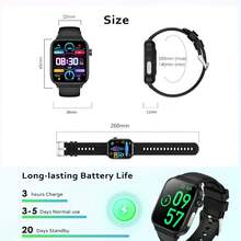 Marsyu Smartwatch For Women Men: 1.96" IPS Display,340mAh Long-Last Battery,Wireless 5.0 Calls,Multi-Sport Modes,Menstrual & Temperature Monitoring ,Weather Forecast ,Voice Assistant/SOS,Magnetic Charging,Phone,Gift For Him & Her - black leather - 查看 10