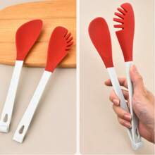 1pc Silicone Food Tongs, 2-In-1 Detachable Pasta/BBQ Tongs, Oven Safe & Dishwasher Safe