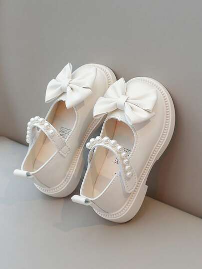 1 Pair Of Children's Casual Flat Shoes, Girls' Princess Shoes, Butterfly Baby Leather Shoes Are Comfortable, Lightweight, Easy To Wear, Non Slip, And Wear-Resistant