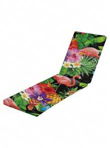 1pc Tropical Leaves, Flamingo, Element Printed Milk Silk Universal Beach Chair Cover, Removable & Washable Stretchy Slipcover For Pool, Beach, Outdoor