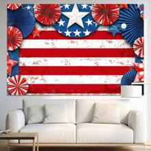 1PC Retro Independence Day Background Banner, Retro Patriotic Background Decoration Hanging Cloth And National Day Celebration Decoration, Patriotic Veterans Party Decoration Supplies, New Multi Functional Polyester Background Hanging Cloth, Corridor, Garden Photography Background, No Power Supply Required