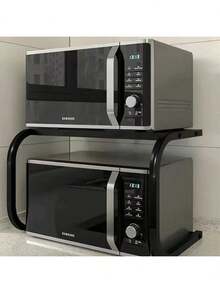 1pc Double Tier Basic L-Shaped Kitchen Shelf, Thicker & Larger Oven Rack, Spice Jar & Storage Organizer - Multicolor - View 9