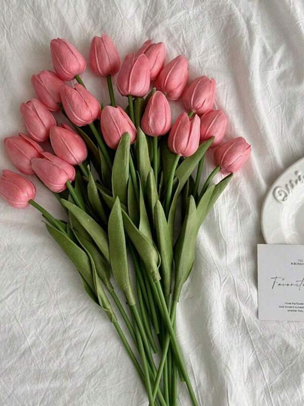 10 pièces/3 pièces/2 pièces Fleurs artificielles de tulipe pour la décoration de la maison, la décoration du salon/chambre à coucher, plantes artificielles, décoration d'automne, décoration de chambre, de bureau, de jardin, articles de décoration, Saint-Valentin, cadeau, cadeaux d'anniversaire, remise de diplôme