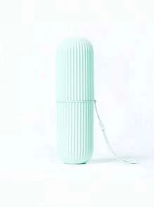 1 pièce Nouvelle boîte de rangement créative en plastique portable pour brosse à dents et dentifrice, organisateur de voyage multifonctionnel, support de trousse de toilette pour le voyage, peut également ranger des ustensiles, une tasse de toilette rayée, convient pour le voyage, les vacances, le voyage d'affaires, le camping, la gym, le yacht, les essentiels de vacances, les accessoires de voyage, les sacs de voyage, les fournitures scolaires de rentrée