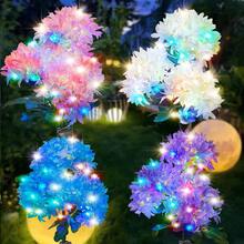 4 Packs Solar Flower Outdoor Waterproof IP65, Hydrangea, With LED Lights, Solar Flower Garden Lights Outdoor Waterproof, Suitable For Gardens, Courtyards, Paths - 4-pack - View 2
