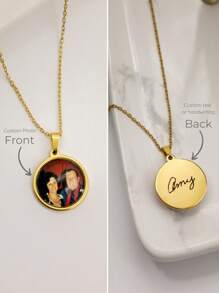Colgante de collar con foto personalizada, collar con foto como regalo para ella, collar con foto de niños, regalo sentimental conmemorativo, regalo de Navidad para mamá, regalo del Día de la Madre, multifuncional, ornamental, letra, elegante, moderno, colorido, lindo, adorable, casual, personalizado, único, ideal como regalo para él o ella