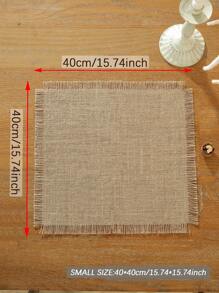 100% Linen Vintage Tassel Table Runner, Suitable For Coffee Tables, Cabinets, TV Stands, Dining Tables, Home Decor, Family Gatherings, Holidays, 1pc