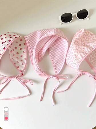 1 件女士清新夏季花卉三角头巾，春夏海滩度假防晒头巾，波西米亚风格方形围巾，海滩、摄影、服装时尚配饰