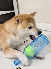 Juguete para el proceso de dentición de mascotas con pelota de tenis en el interior, juguete masticable resistente de TPR para perros pequeños, juguete de juego duradero para perros