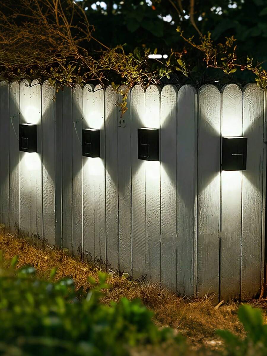 Solar Wall Light With Up And Down Movement, LED Outdoor Lighting With Sunlight Sensor, Semi Embedded Embedded Lamp, Plastic Lampshade, Solar Charging, Rechargeable Battery, Modern Nordic Decorative Light, Suitable For Courtyard, Garage, Porch, Garden